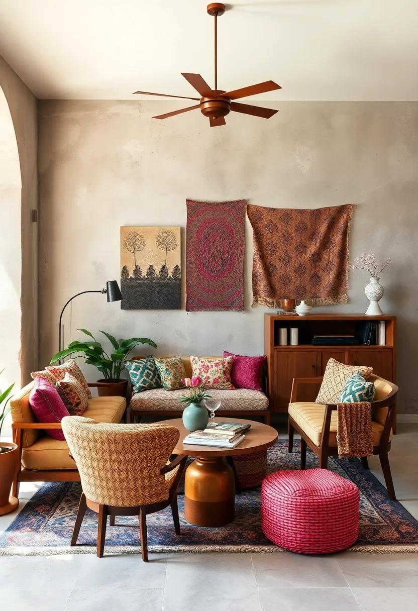 Vintage Finds: Scour thrift stores for eclectic textiles that can be transformed into one-of-a-kind decor pieces