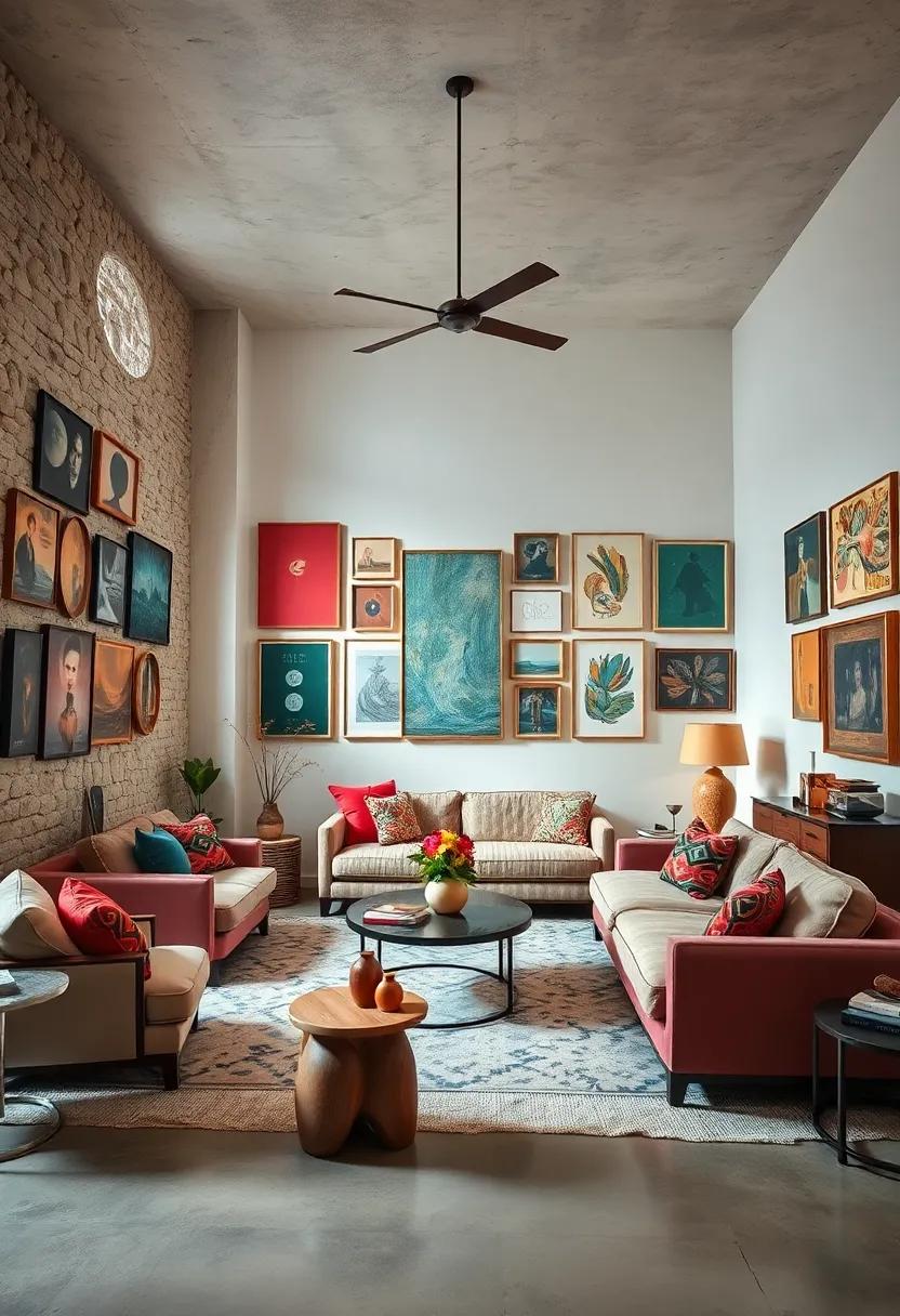 Create Balance: Ensure a mix of​ light and heavy pieces to ​maintain visual balance across the wall⁣ and throughout the space