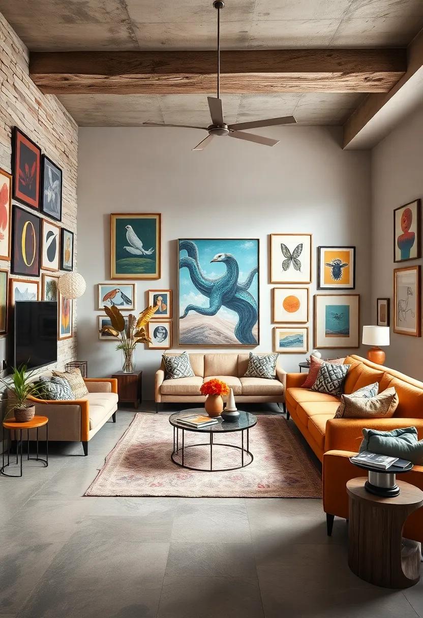 Play with Negative Space: Leave some areas of the wall blank to allow the eye to rest,creating a more balanced and engaging presentation