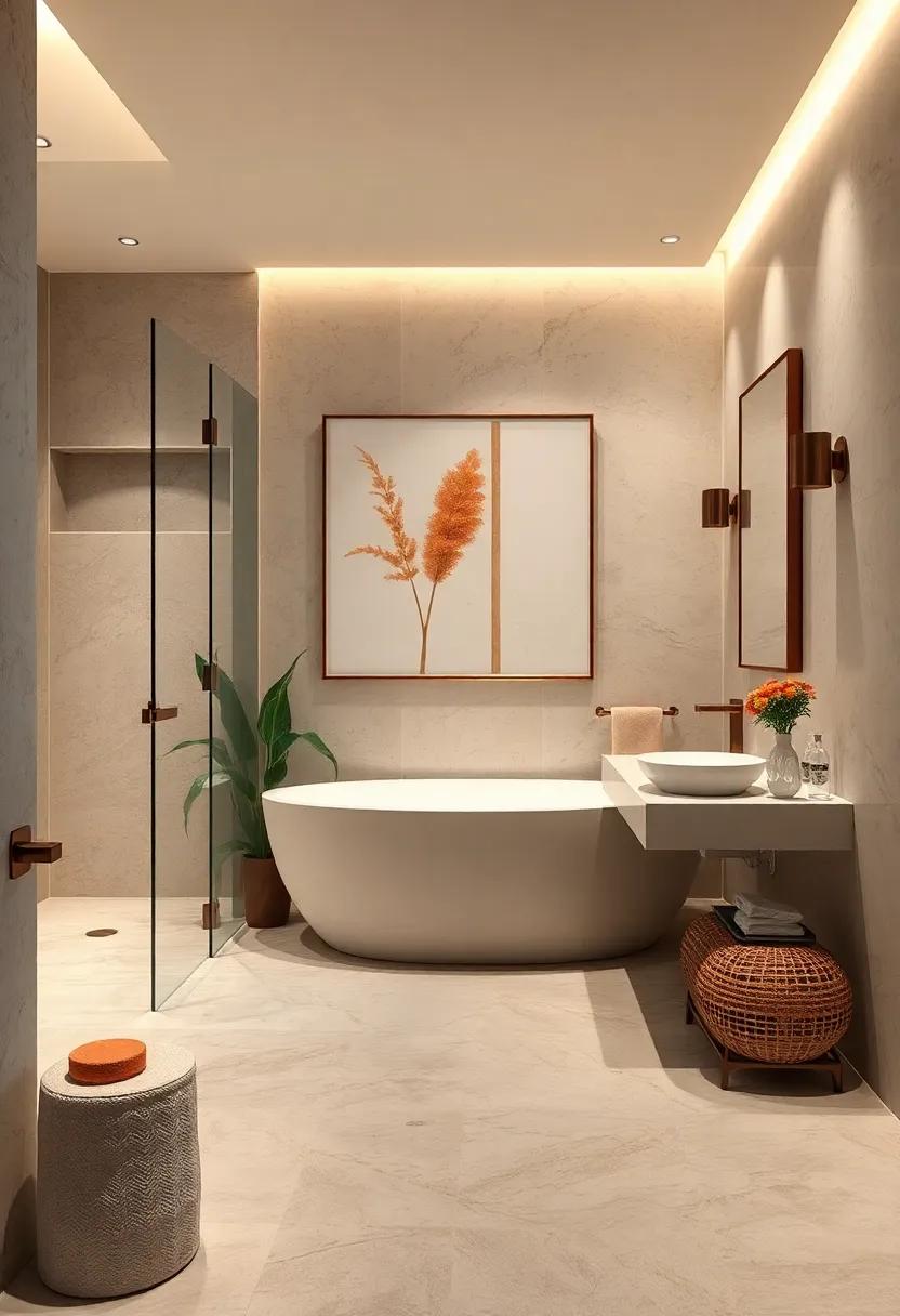 Hang Ambient Artwork: Select calm, nature-inspired prints or abstract art to enhance​ the ⁢bathroom’s atmosphere without overwhelming it