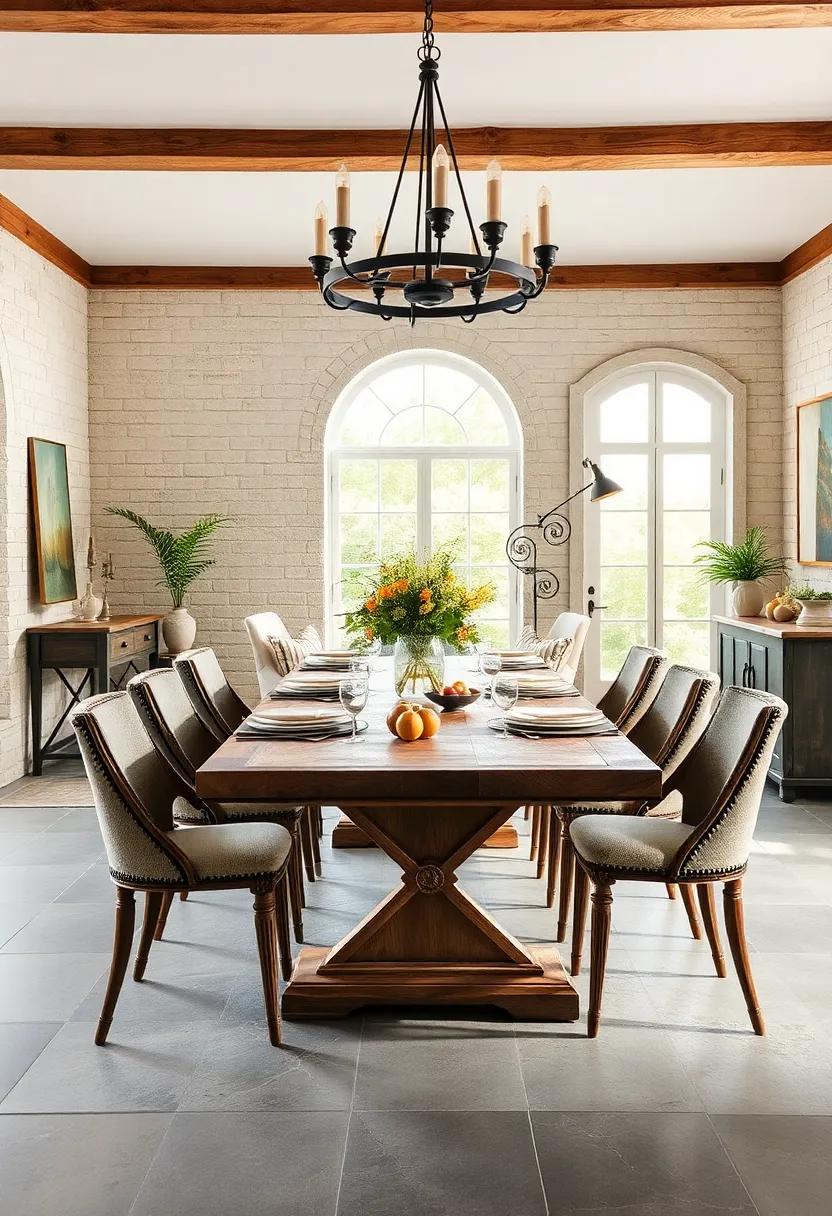 Embrace rustic ⁢charm with a‌ reclaimed wood ‌dining table⁣ as the centerpiece of your space