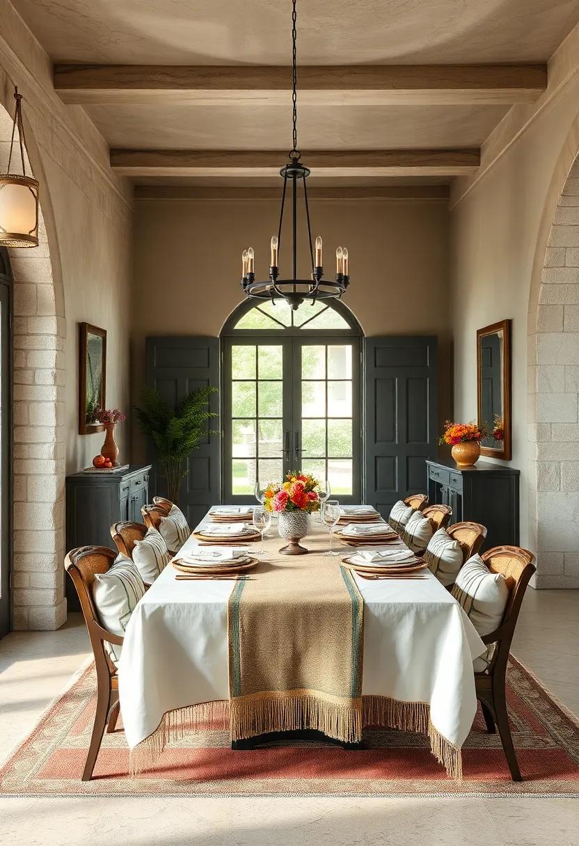 Include textile elements like burlap​ table⁢ runners or embroidered napkins to enhance tactile warmth
