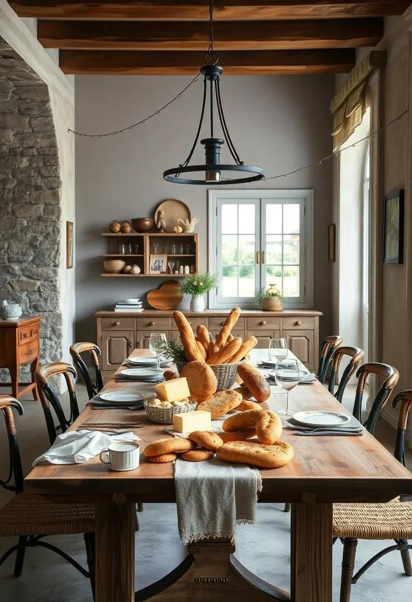Set up a display ⁣of artisanal bread and cheeses on the table to set a rustic, welcoming tone
