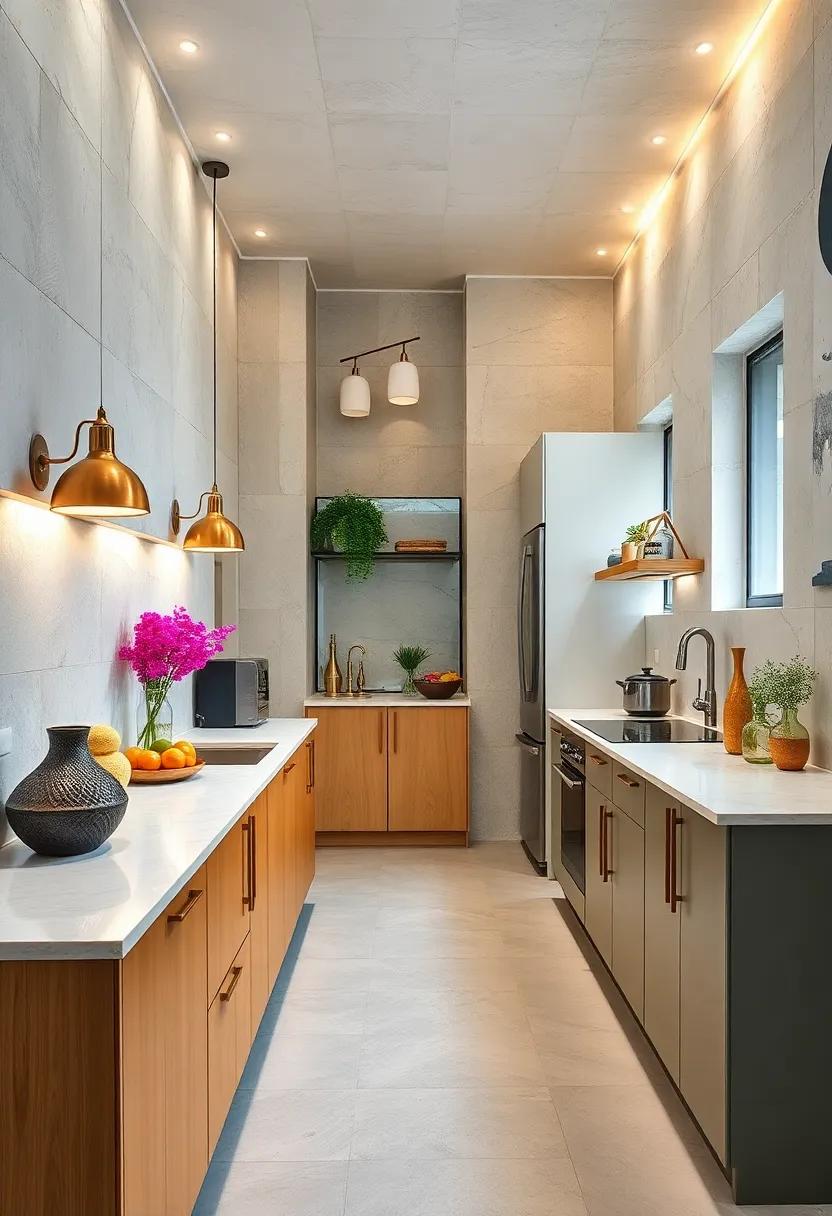 Clever Lighting Solutions: Dive into innovative lighting ideas that enhance functionality and ambiance in narrow kitchen spaces