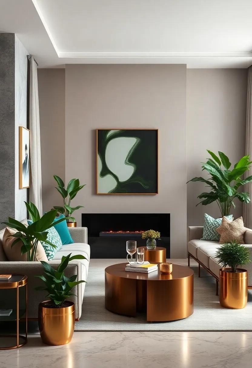 Potted ‍Plants ⁣with Gold‌ Planters: Incorporate greenery with elegant⁣ gold planters to introduce life and color while ⁢maintaining sophistication