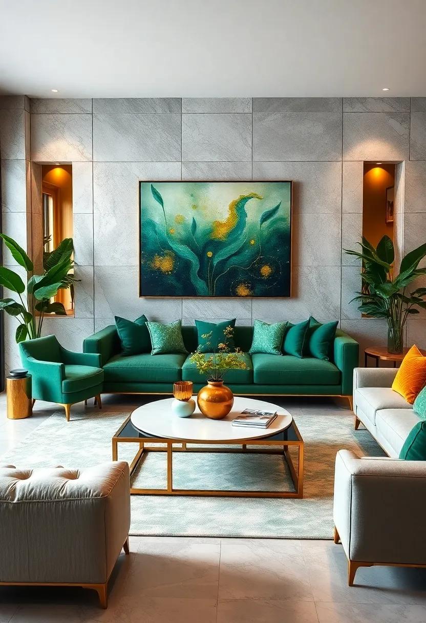 Gold-Trimmed Coffee Table: Select ‌a glass coffee ⁤table with gold trim to ⁣add a modern touch ⁣while ⁣allowing⁣ for⁣ an airy ⁣feel in the living area