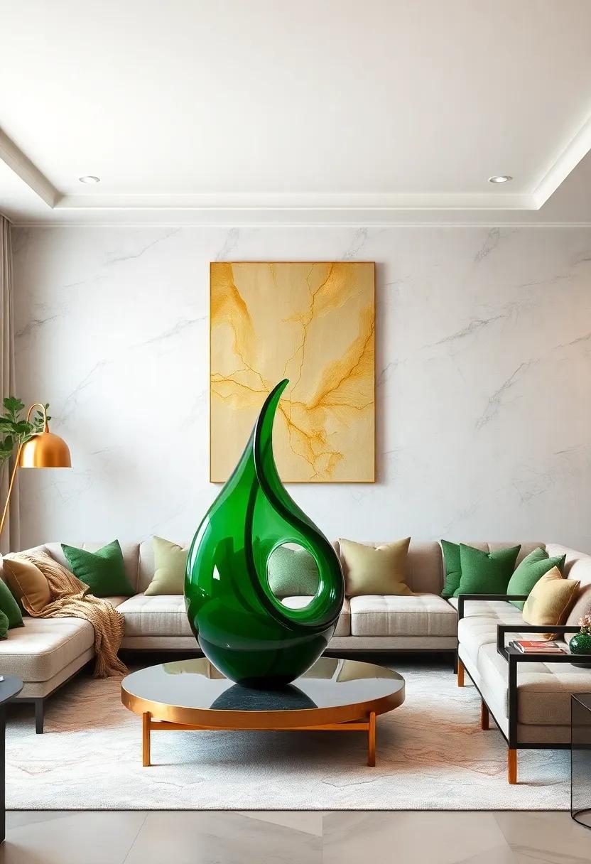 Artistic ‌Green Sculpture: ⁤Include a ‍statement green sculpture‌ or decorative piece to serve⁣ as a focal point ​that embodies⁢ your personal style
