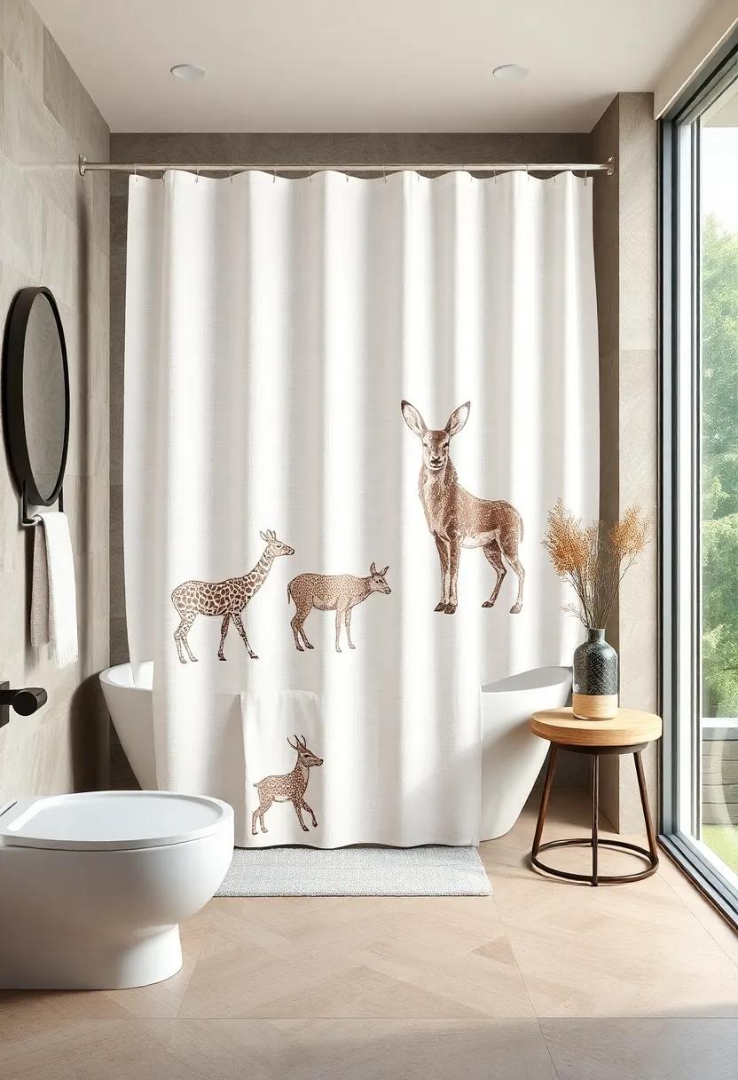 Animal kingdom: Subtle prints featuring graceful animals bring a whimsical element to your bathroom,sparking conversations for your guests