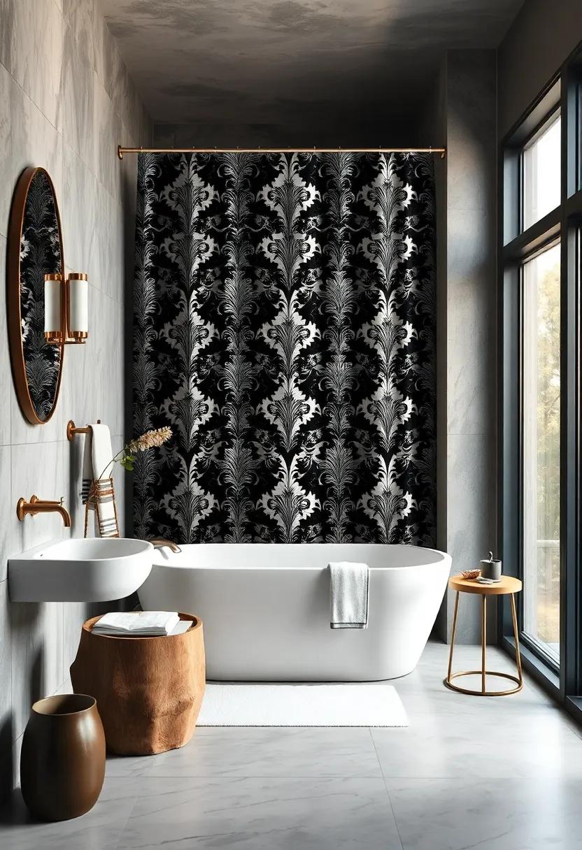 Classic Monochrome: Black and white damask patterns offer timeless sophistication, perfect for those who appreciate traditional elegance