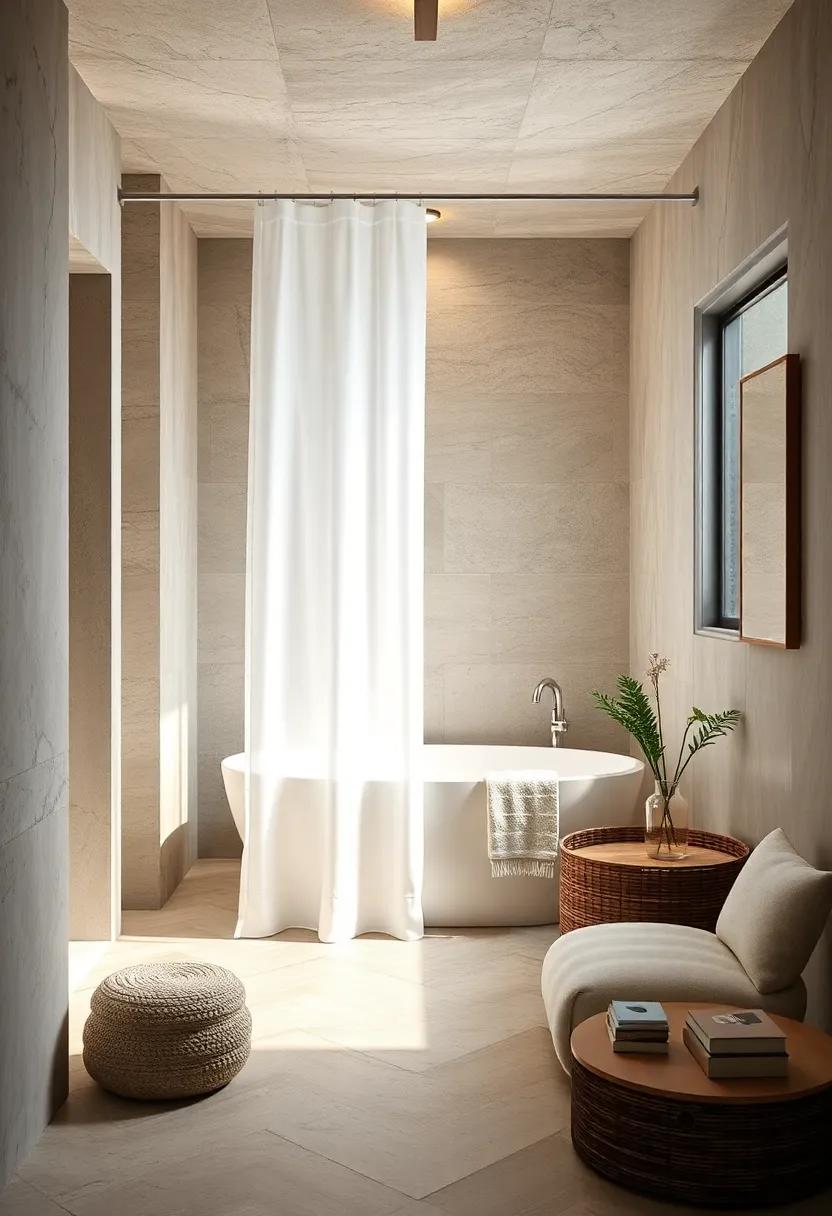 Minimalist Marvel: Crisp white fabric with delicate texture adds a touch of elegance while keeping the space feeling open and airy