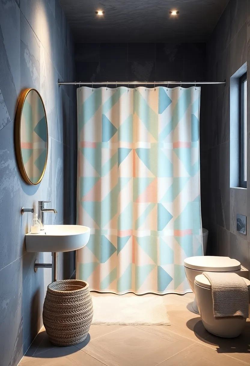 Retro Revival: Vintage geometric patterns in pastel shades create a nostalgic charm, making your guest bathroom feel effortlessly cool