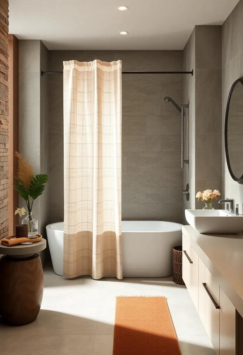 Textured Elegance: A linen-inspired curtain introduces warmth and dimension, enhancing the overall aesthetic with a sophisticated touch