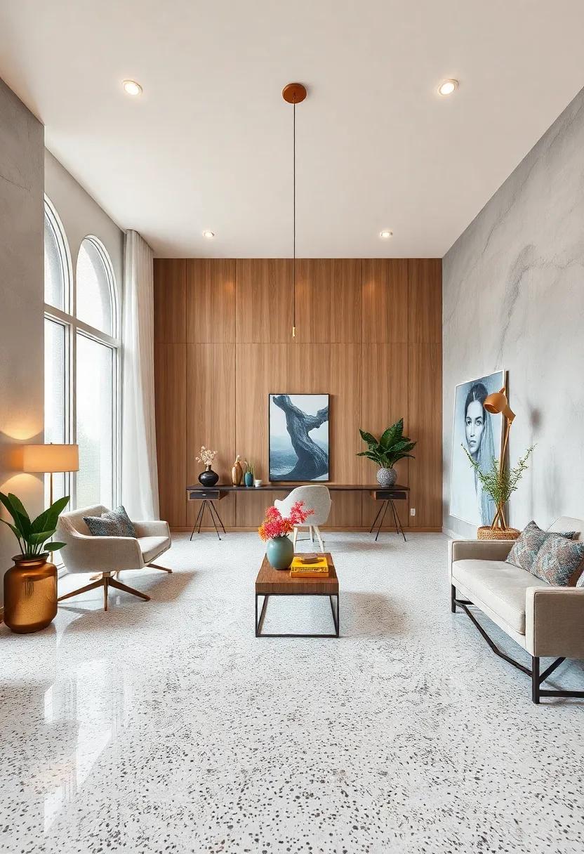 Play with Patterns: Explore geometric patterns in your terrazzo design to introduce a contemporary flair while maintaining elegance