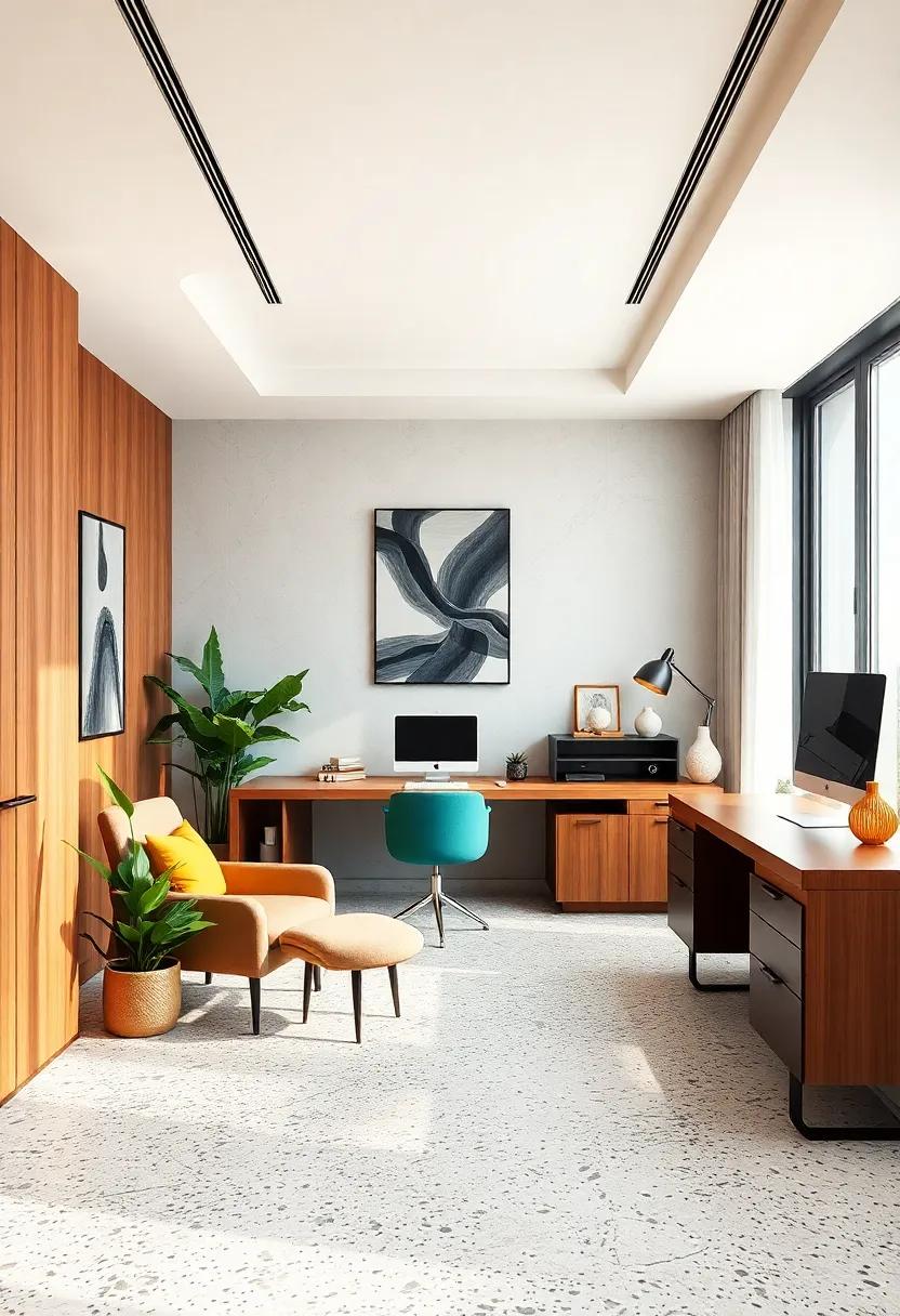 Highlight Natural Light: Position your furniture to maximize natural light reflecting off your terrazzo flooring, enhancing the room’s ambiance