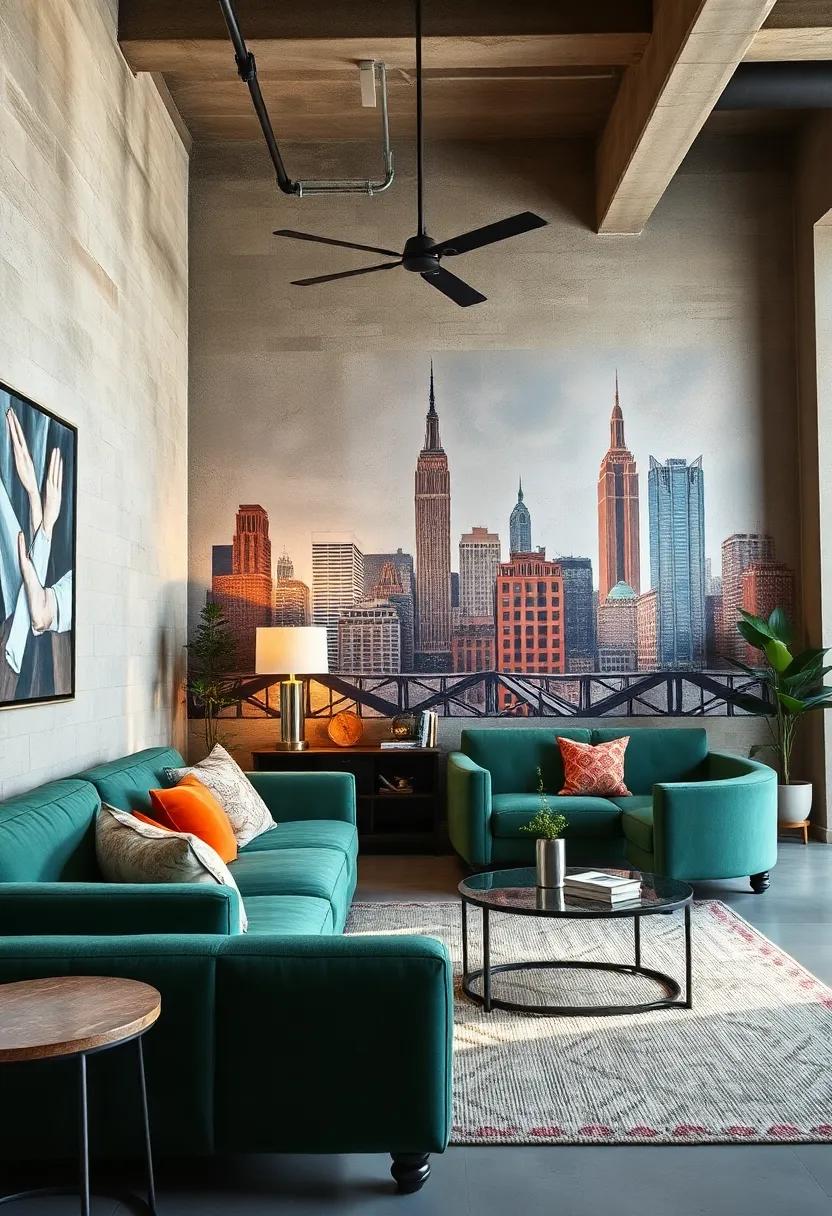 Artistic Wall murals: Commission a local artist to create a mural that ‌reflects urban landscapes, adding ⁤a dynamic focal point to your decor