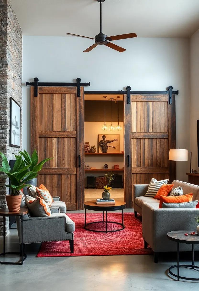 Barn Doors: Install sliding barn doors made from reclaimed wood to add a rustic yet stylish ⁣element that separates spaces while maintaining an⁤ open feel