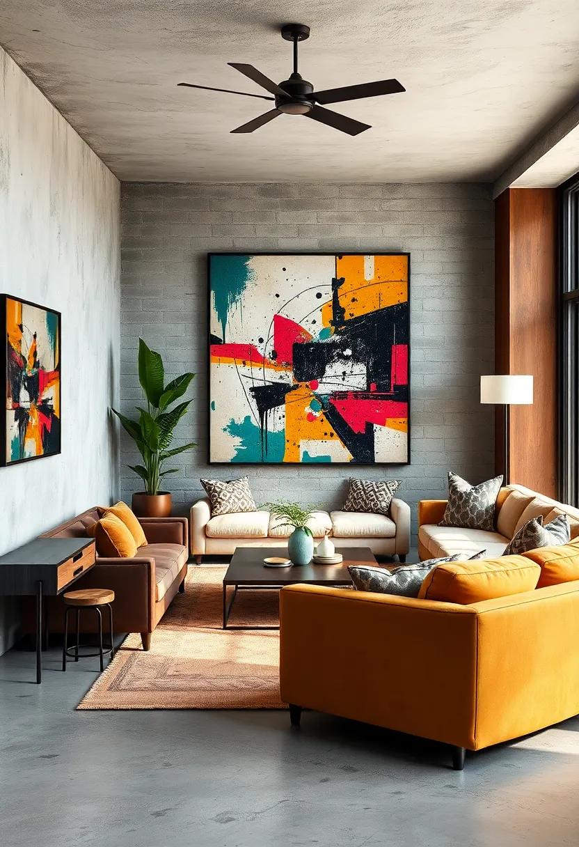 Bold Artwork:⁢ Choose oversized pieces of abstract or urban art to serve ​as striking ⁢conversation⁢ starters that enhance ⁤your industrial theme