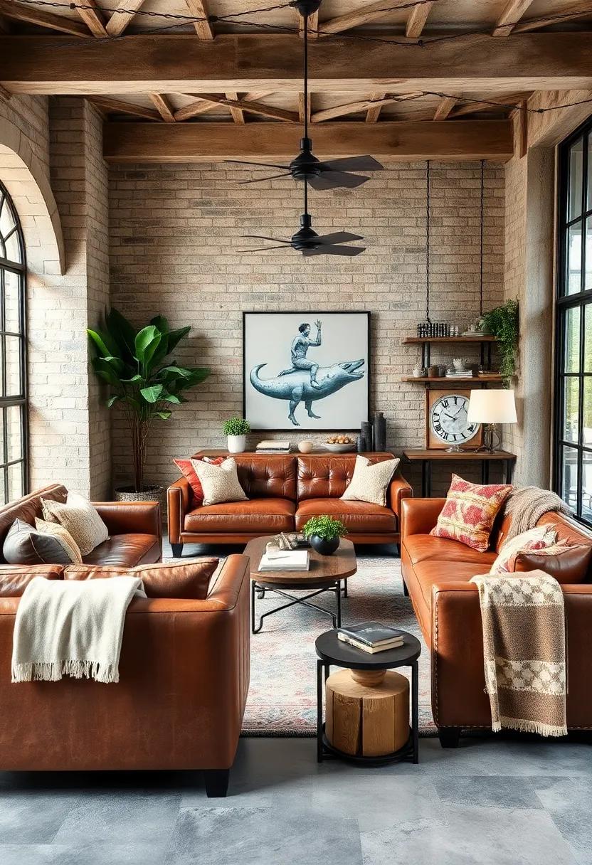 Layered Textures: Combine soft textiles with rugged materials,such ​as leather sofas​ with wool ‍throws,to create a‌ welcoming,yet industrial,atmosphere
