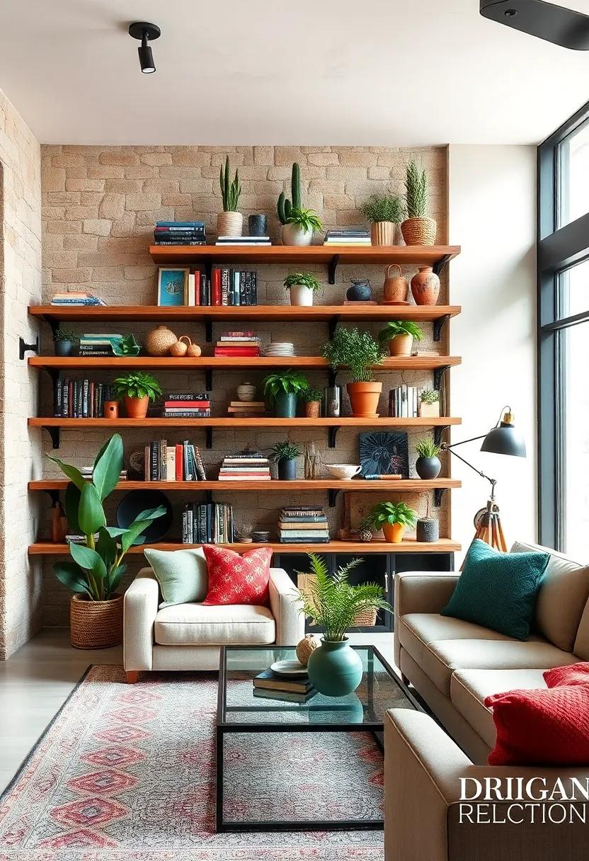 Open Shelving Displays: ​showcase your eclectic collection⁣ of books, plants, and décor items on open shelves made from ⁤reclaimed wood and industrial brackets