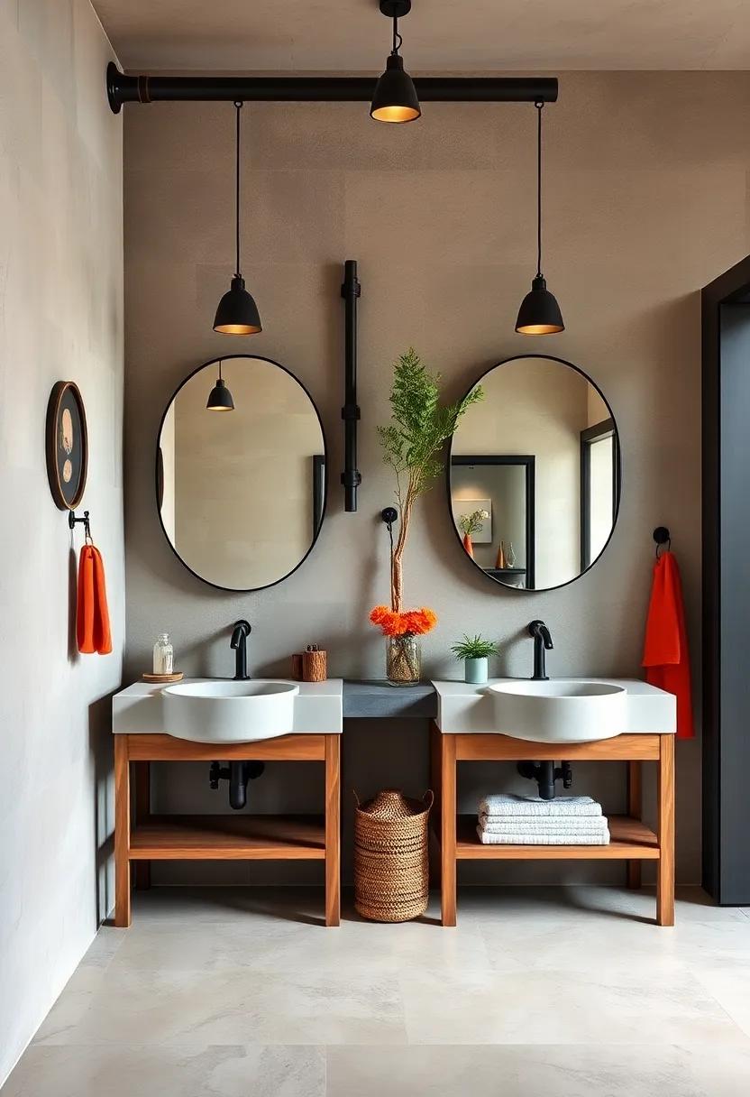 Rustic Bathroom Accents: Add industrial‍ touches to your bathroom with metal pipes, barn-style mirrors, and concrete sinks for⁤ a cohesive​ look
