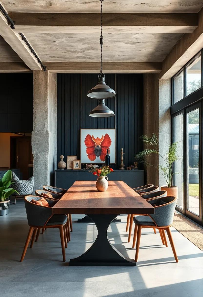 Textural Contrasts: ⁣Play with contrasts by pairing ⁢sleek ‍metal light‌ fixtures with ​chunky ⁤wooden dining‌ tables for a balanced look