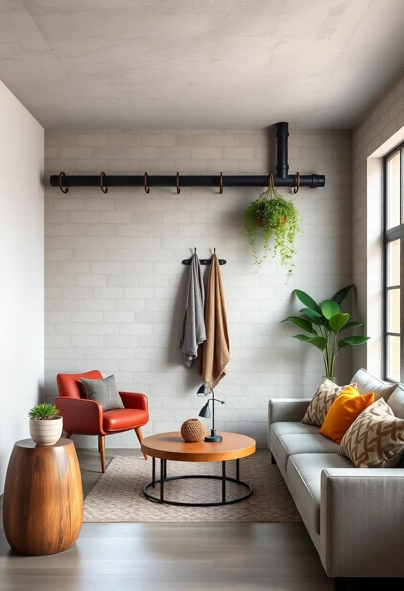 Wall Mounted Pipes: Use repurposed pipes as coat racks‌ or towel holders to introduce an authentic industrial ⁢touch to your home