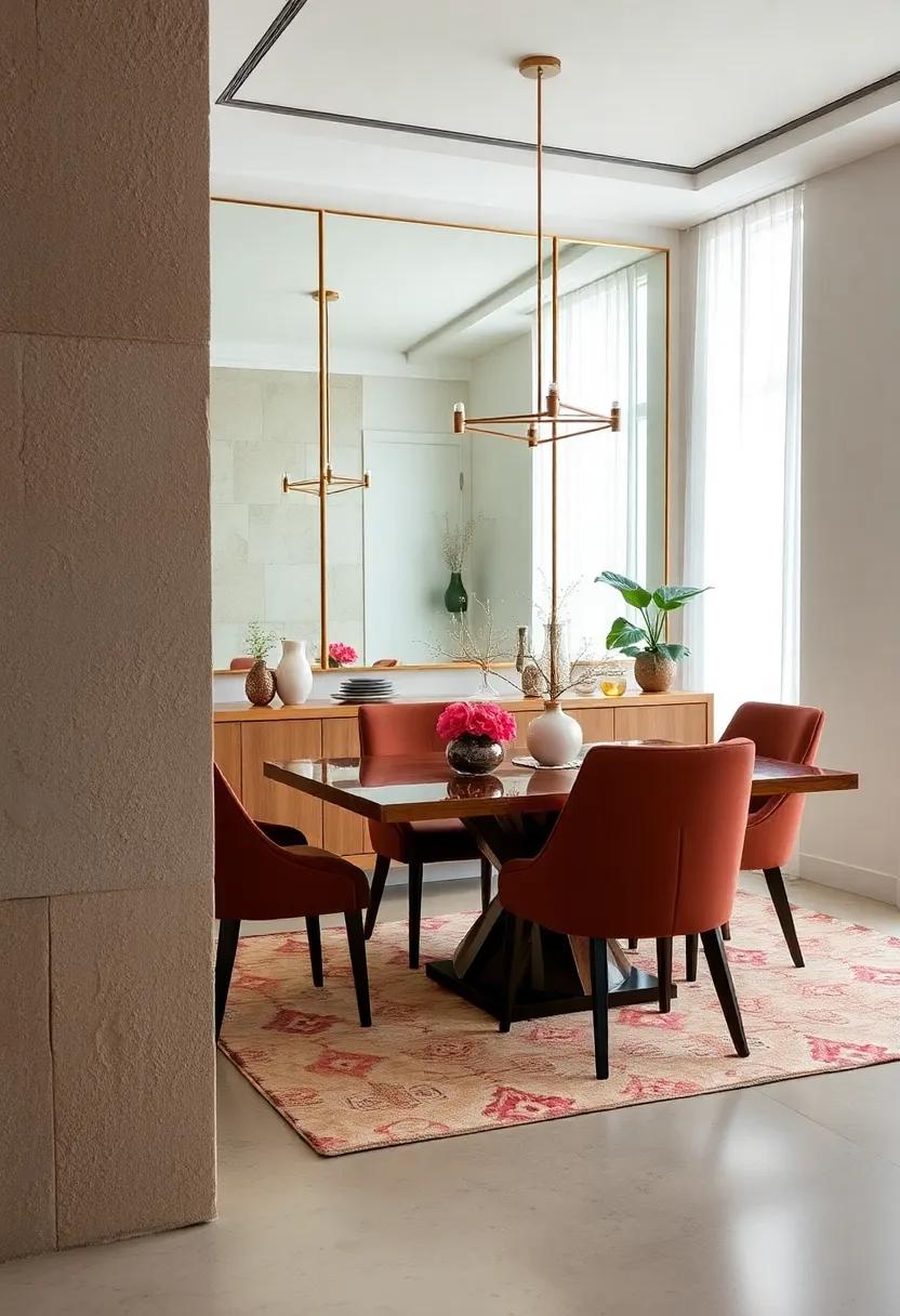 Use Mirrors Wisely: hang mirrors to ⁤make your dining space ⁢appear larger and reflect light,creating an airy ‍environment