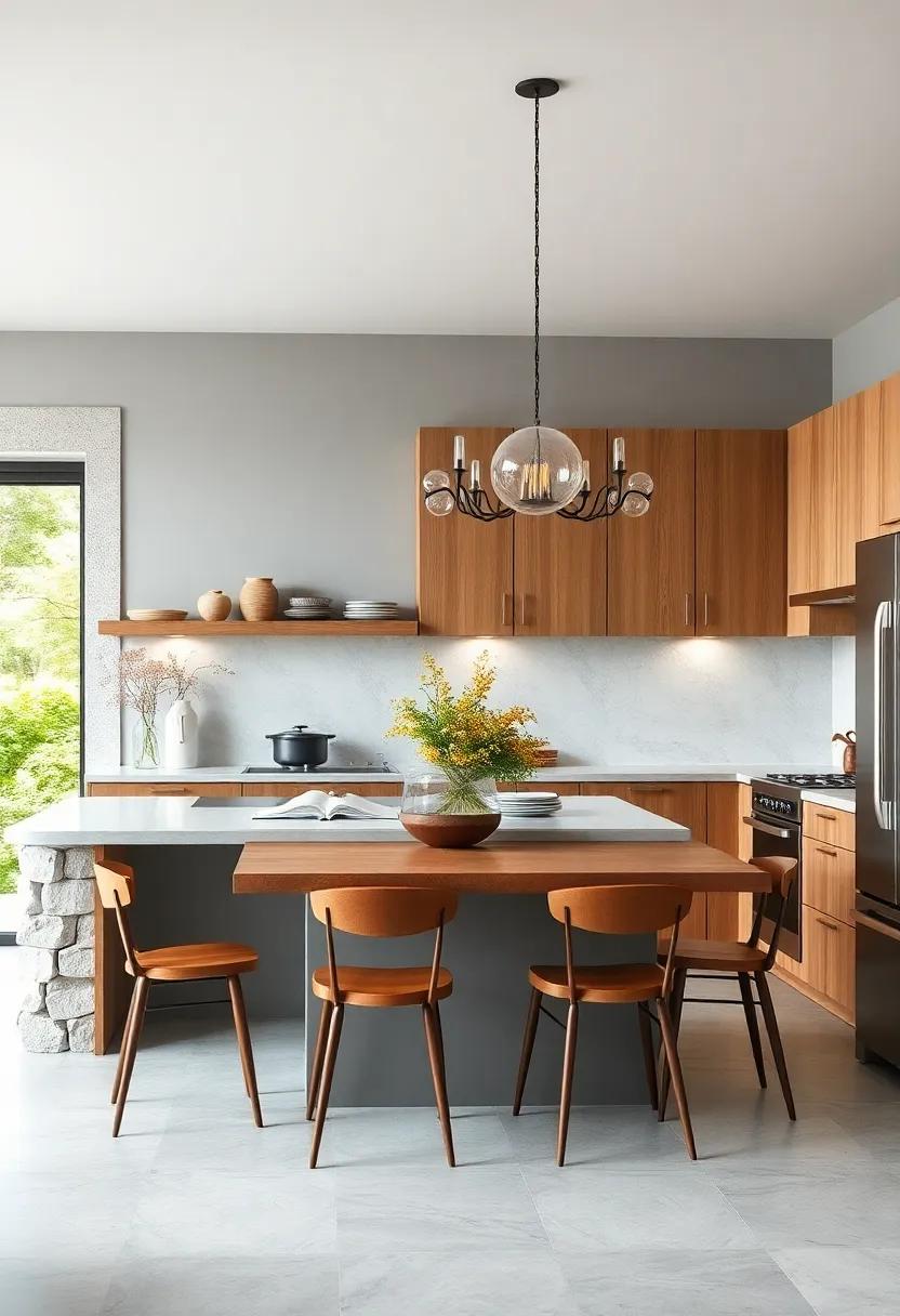 Focus on Minimalism: keep the design clean with light gray walls, simple oak cabinets, and minimal decor for a modern, uncluttered aesthetic