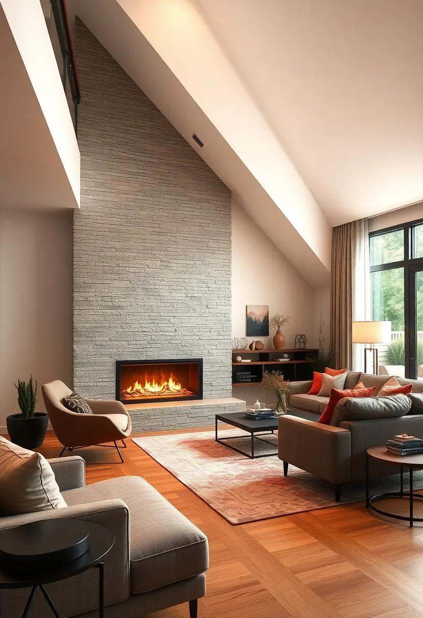 Modern Fireplace: ‍Consider installing a modern electric fireplace under the stairs ⁢to bring warmth and ambiance⁣ to ⁣your living room