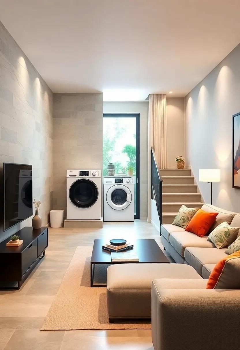 Hidden Laundry Space: Tuck away ​a⁤ compact laundry station with a washer-dryer combo and folding area for a practical yet discreet solution