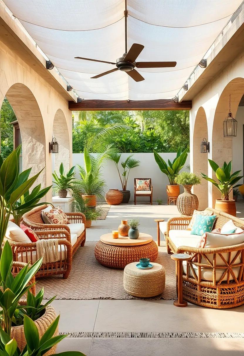 Embrace Natural Textures: Incorporate organic materials such as rattan,wicker,and bamboo furniture to create a harmonious connection with nature