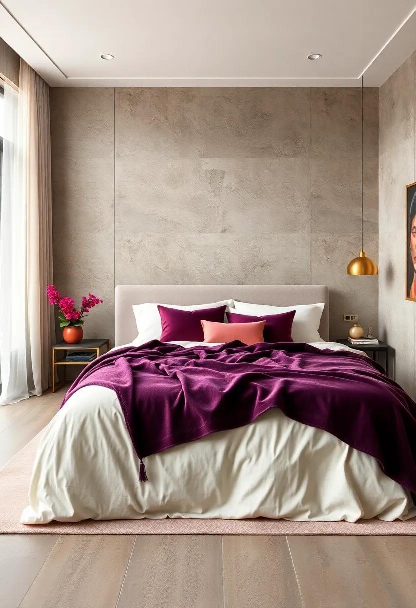Jewel-Toned Bedroom throws: Drape a soft velvet blanket over your bed for a cozy yet ‍glamorous touch