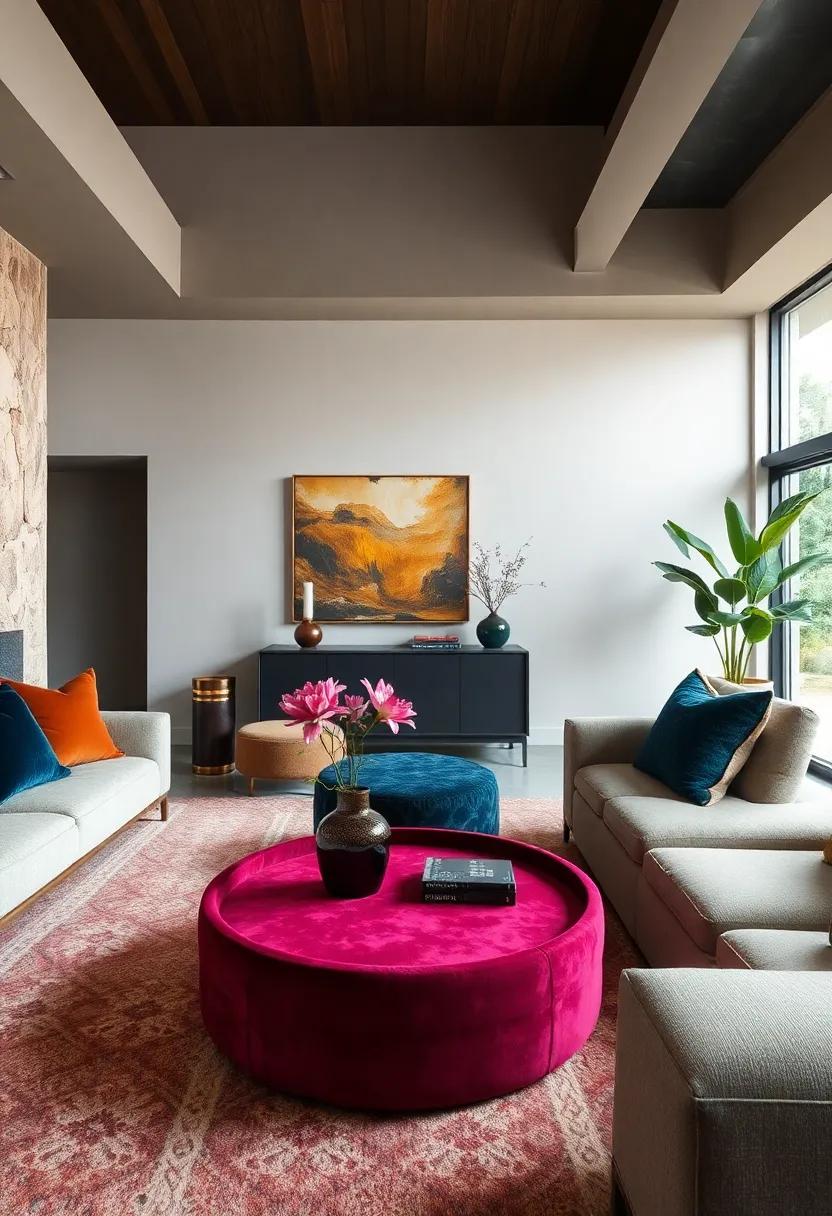 Velvet Accents: Incorporate velvet tray tables or side tables in⁣ jewel tones as chic surfaces to display decorative items or serve drinks