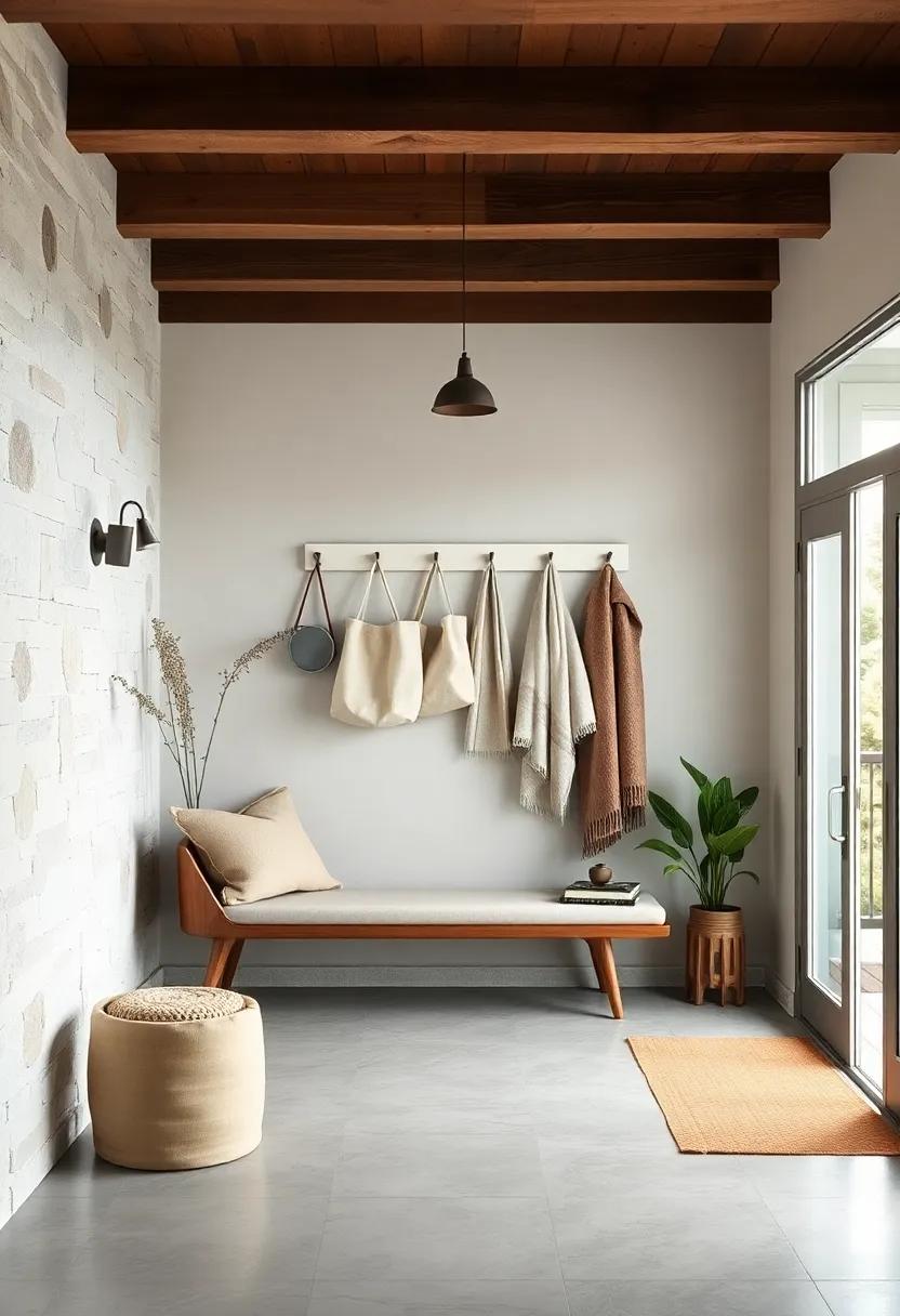 Nordic inspirations: A bright and airy Scandinavian-style entryway, boasting a ‍clean-lined peg rail⁢ that holds organic‍ cotton bags and handmade scarves, enhancing its cozy feel