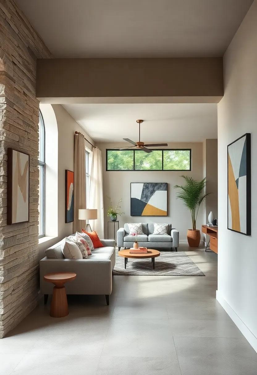 Open Concept bliss: A ​seamless transition between spaces,where a minimalistic⁢ peg rail elegantly‌ divides the entryway from the‌ living area while ⁣maintaining an open feel