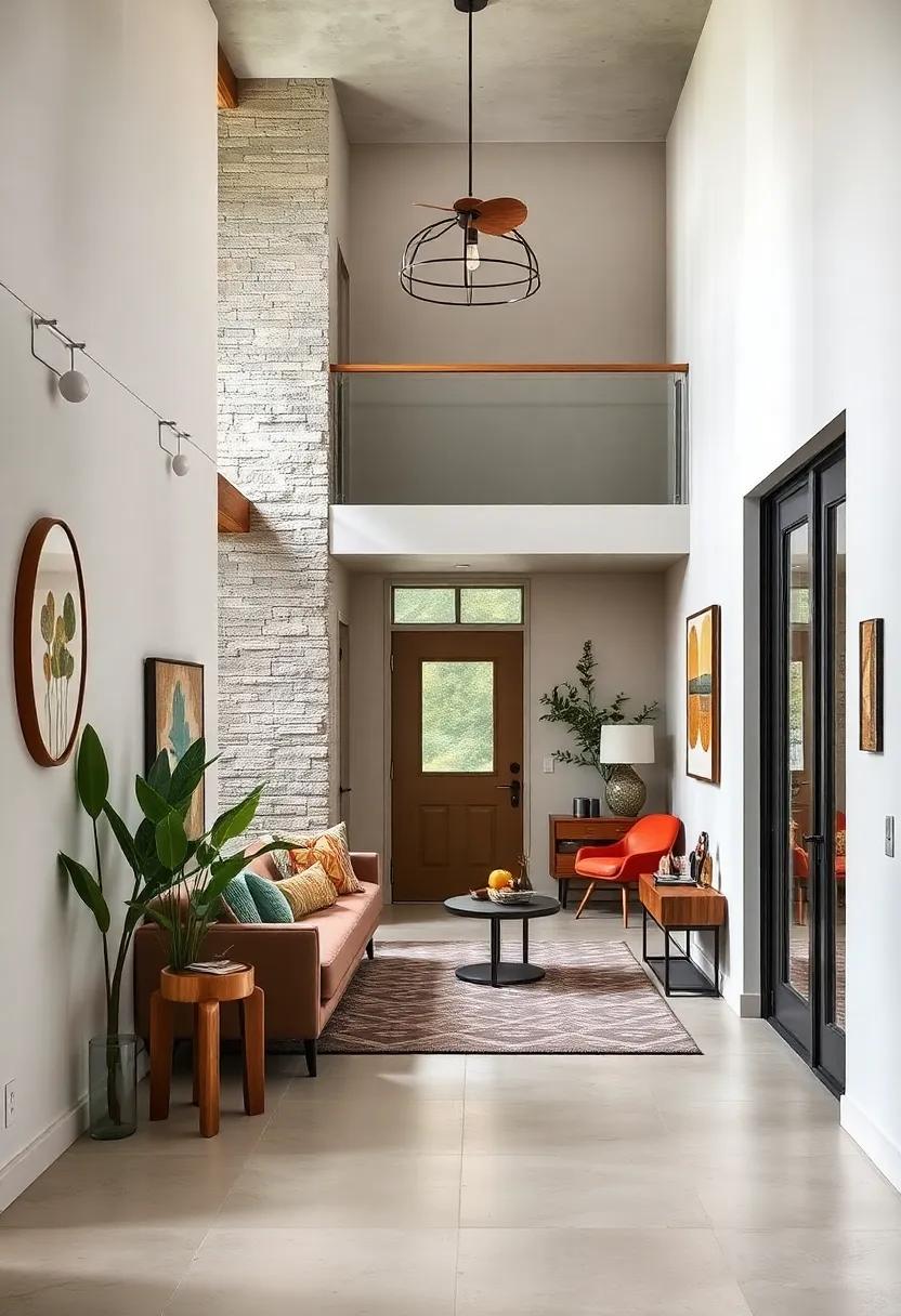 Duplex⁢ delight: A‌ stunning⁤ split-level entryway where a ‌smart peg rail adds vertical​ interest, cleverly​ managing ⁤space ⁤while‍ looking chic in muted tones