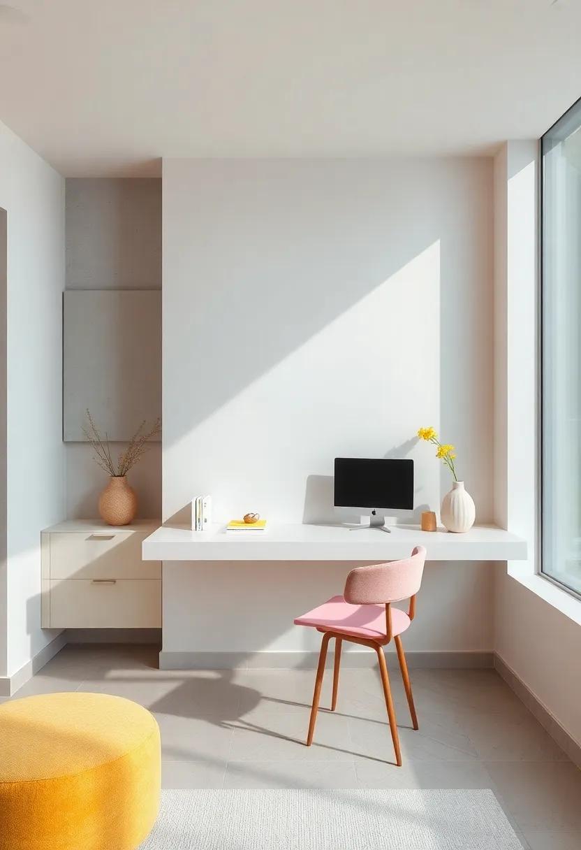Explore the versatility of ⁢a minimalist corner floating desk, designed to​ make use of overlooked areas while offering ample‌ storage through smart shelving solutions