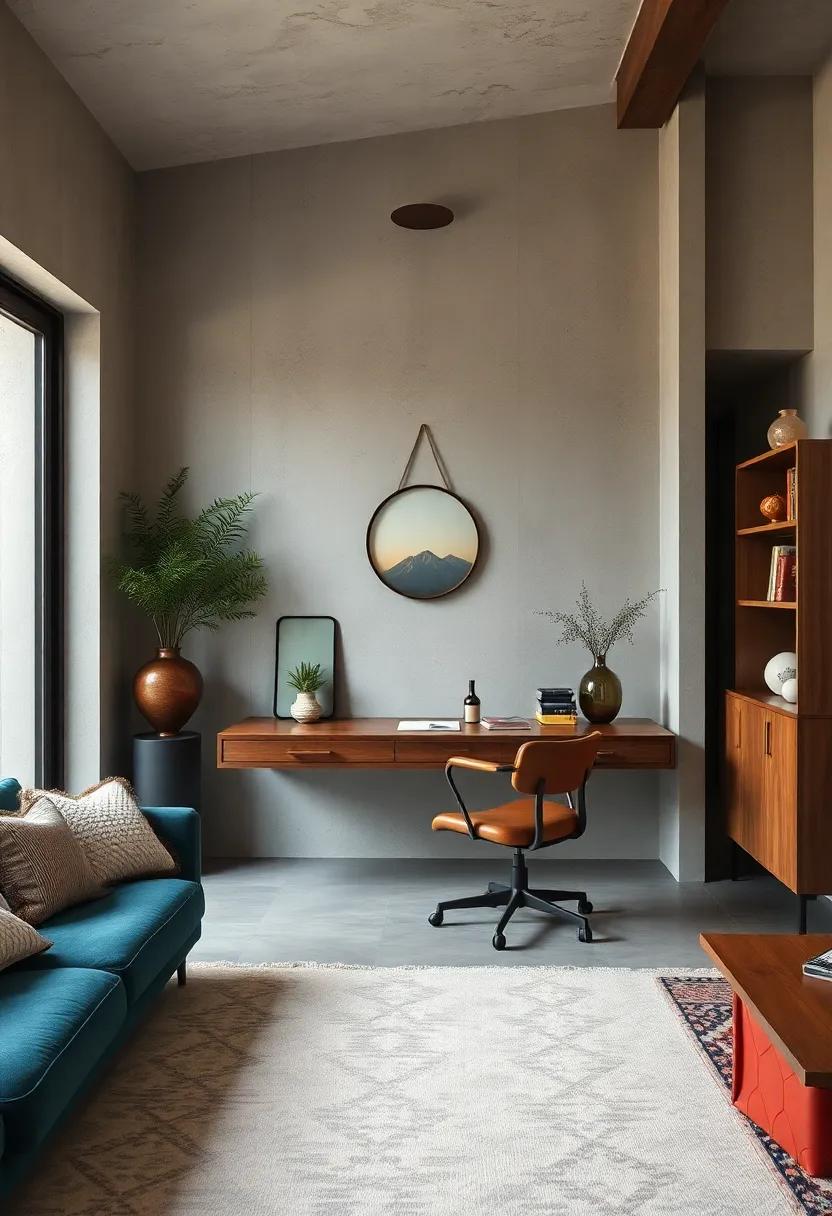 Find inspiration in ⁣a vintage-modern ⁢fusion with an‌ antique floating‍ desk that serves as a statement piece while adhering to minimalist principles