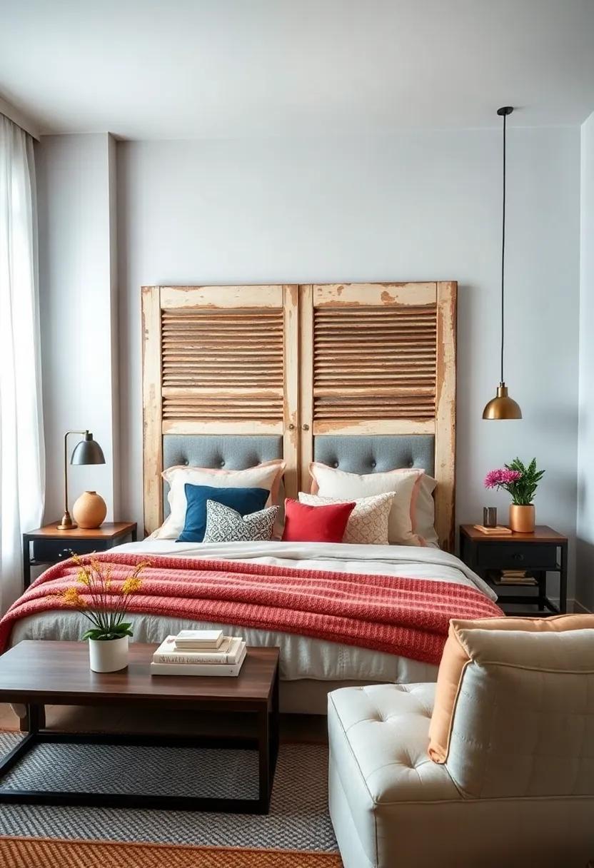 Design a Statement Headboard: Repurpose ‌an old ⁢door or vintage shutters to create‍ a headboard that serves as a⁣ focal point in your​ room