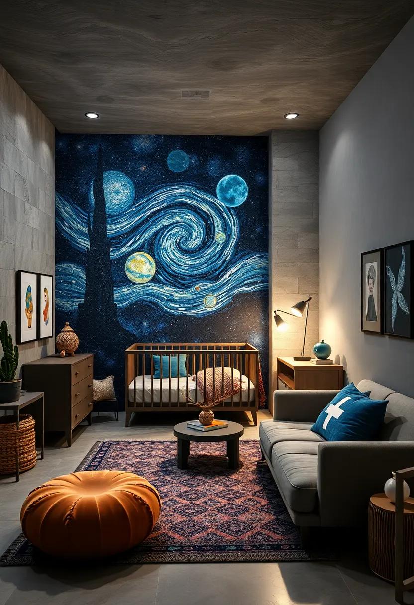 Starry Night Art Exhibit: Display the children’s artwork inspired by the galaxy in a mini-exhibition for parents and friends