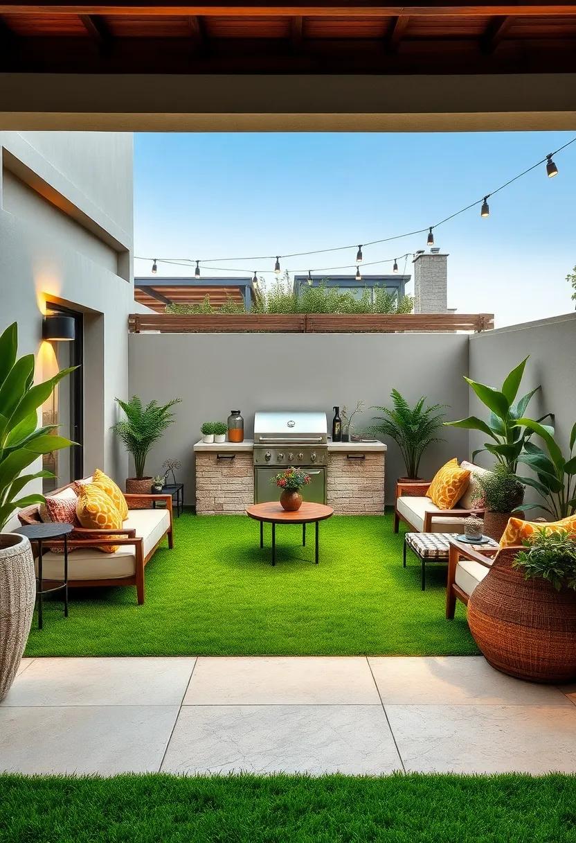 Combine a barbecue area with ⁤a verdant grassy patch, allowing for seamless cooking and⁢ dining experiences that connect you with‍ nature