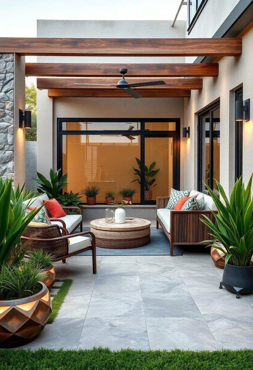 Embrace the natural vibes with a cozy seating area surrounded by ⁣verdant turf, perfect for lazy afternoons and evening gatherings