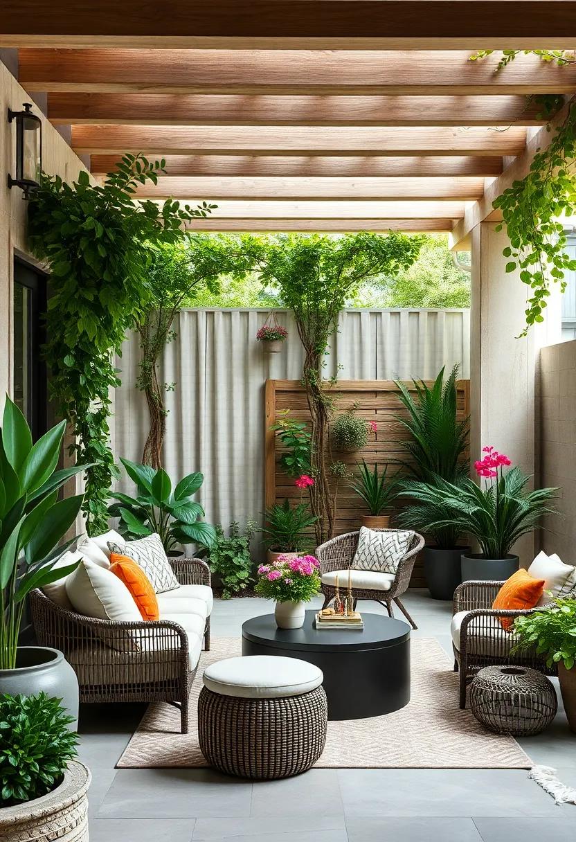 Windbreak and Privacy: Use taller trellises to break the wind while​ also providing a shield against prying eyes