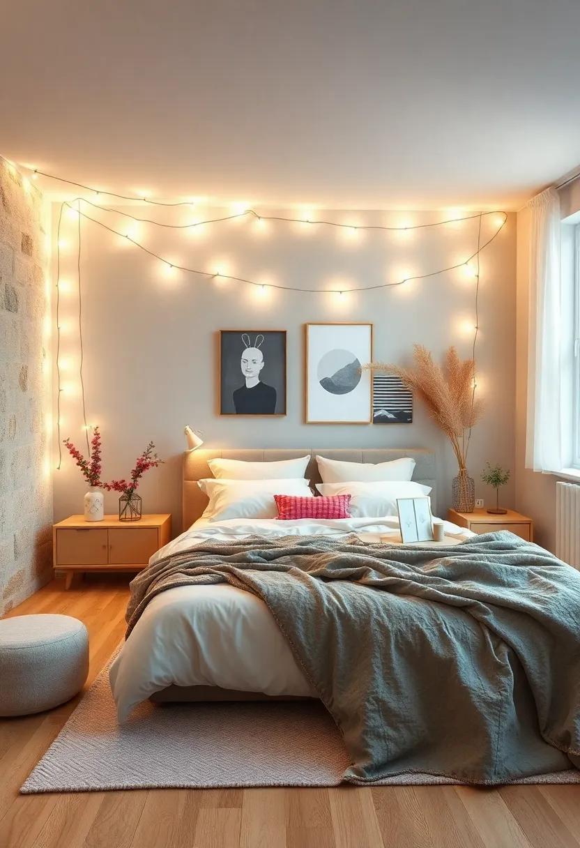 Fairy Tale Lights: Drape⁤ string lights across walls ⁢or around your bed ‍frame to add ⁢a⁢ whimsical touch that transforms ⁤your space into a ⁤cozy haven at‌ night