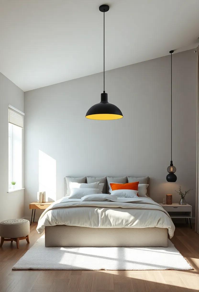 Statement​ Pendants: Hang a unique pendant light over your bed to make a⁣ bold design statement while bathing⁣ the ⁢room in gentle shadows and highlights