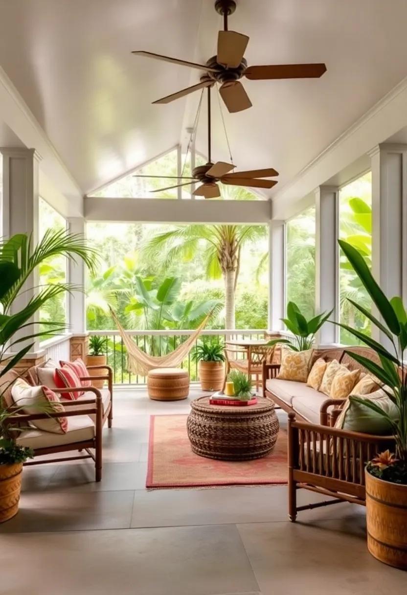 The ⁤Coconut cove: Nestled ‍in a lush garden, ‍this screened porch bar⁢ features bamboo accents and swaying hammocks, perfect for sipping piña coladas
