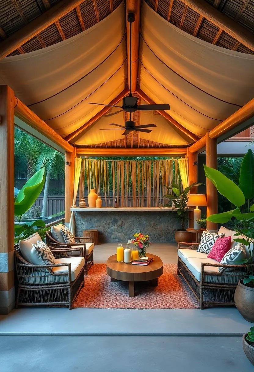 The Bamboo Bar: Combining modern comforts and tiki aesthetics, this open-air sanctuary is perfect for gathering with friends over exotic drinks