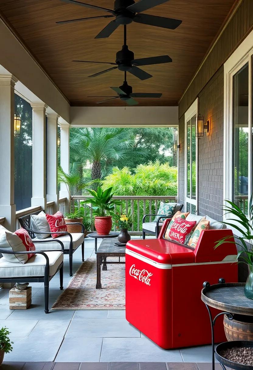 vintage Coca-Cola Cooler - Keep beverages chilled and stylishly stored in a retro Coca-Cola cooler, a nod to nostalgia that sparks conversation