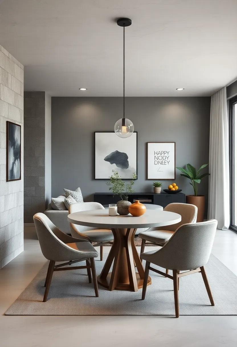 Personal Touches: Infuse your personality into the dining area with unique decor items or a gallery wall nearby, making the space feel distinctly yours