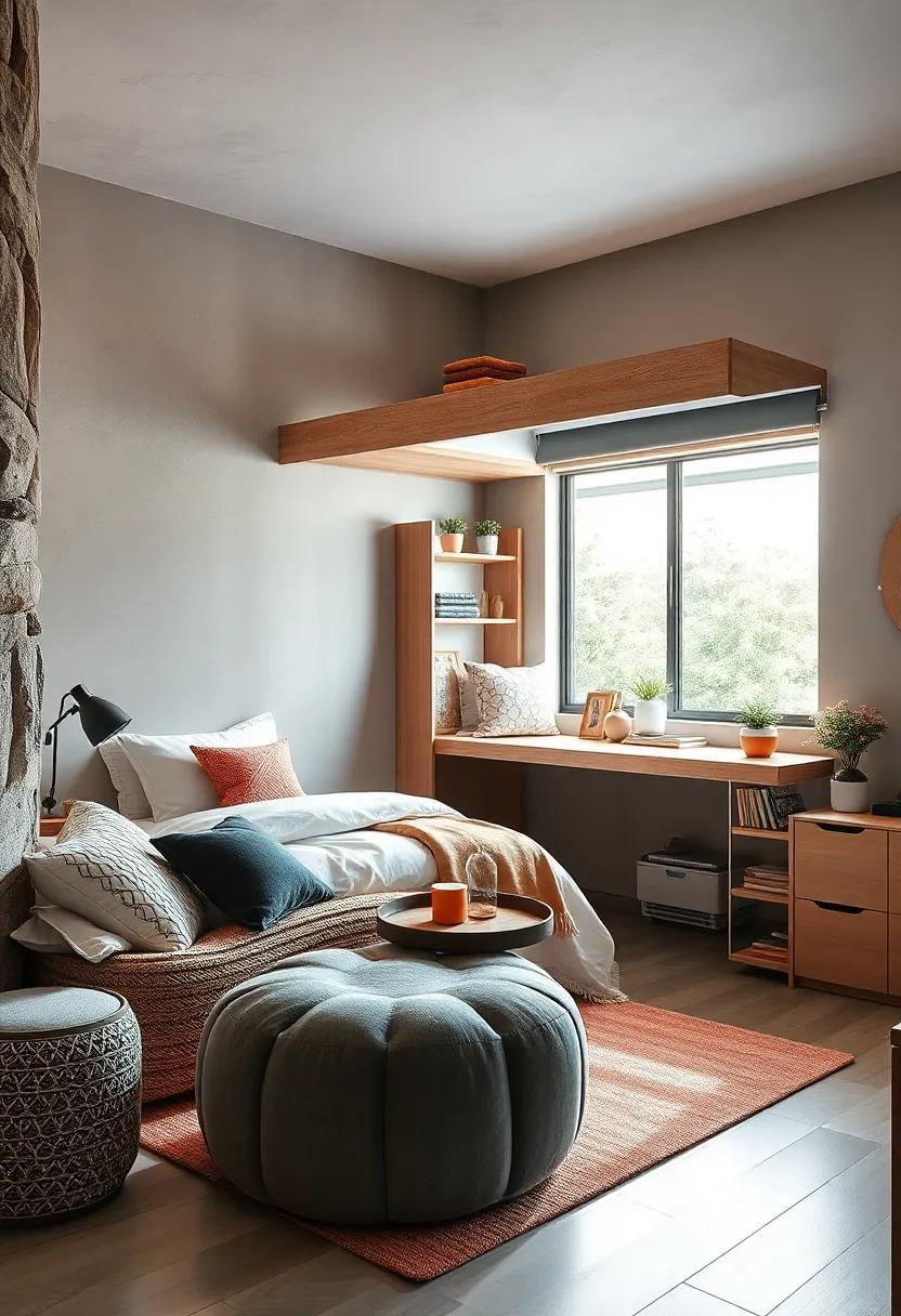 Transform your bed into a storage haven with a lofted design, allowing space underneath for a cozy nook or desk